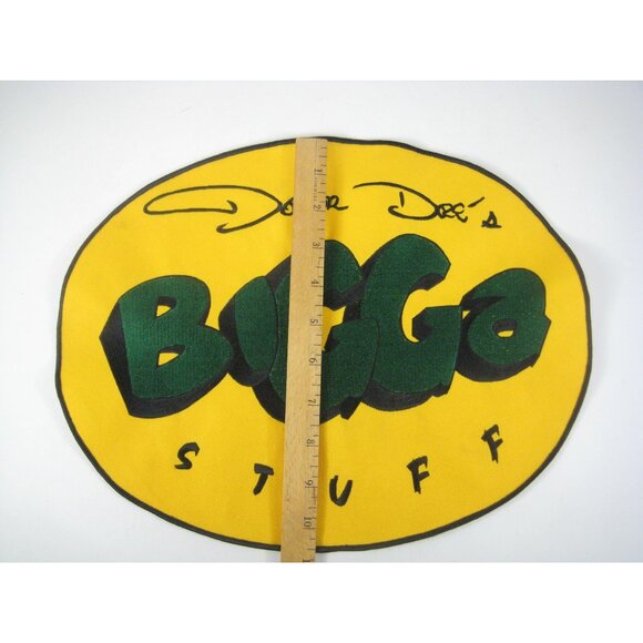 Doctor Dees Bigga Stuff Fabric Patch Oval Yellow Green Embroidered - Picture 3 of 5